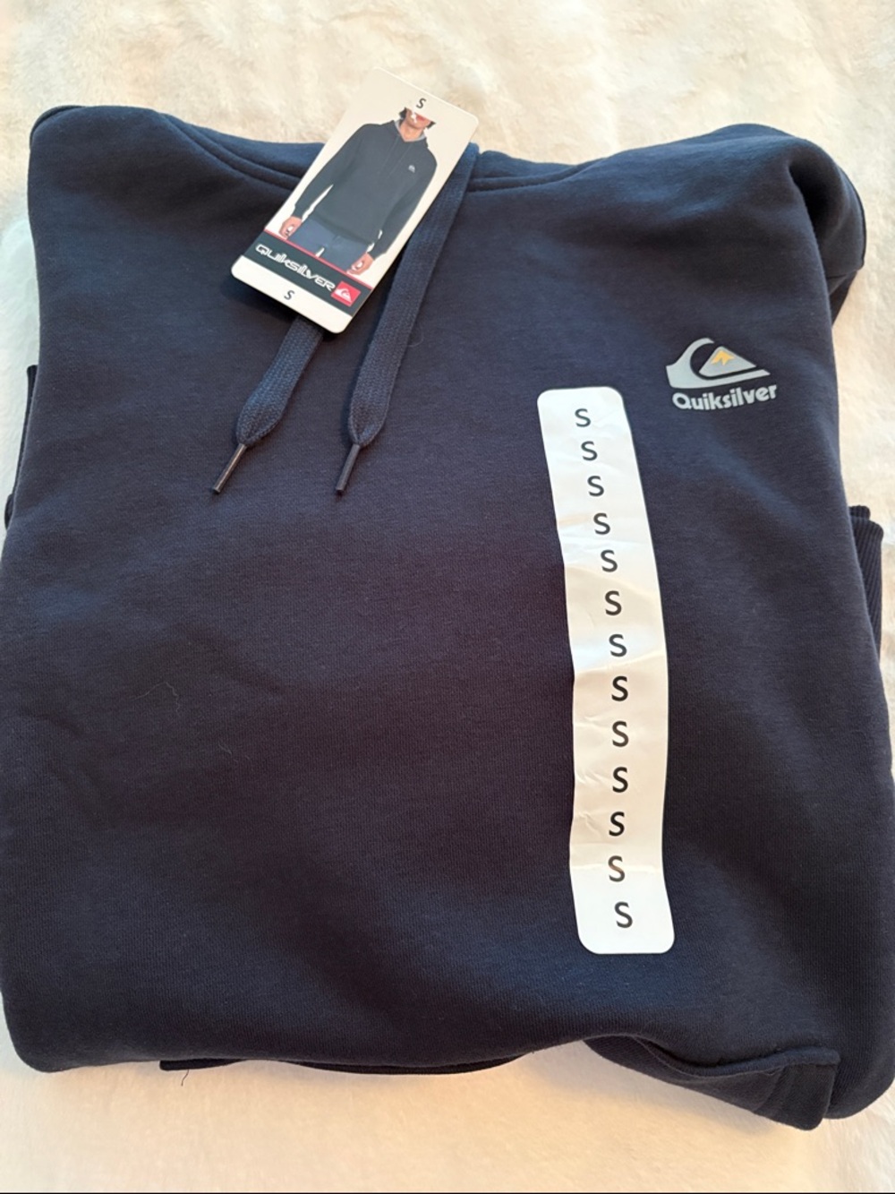 NWT Quiksilver Men's Navy Crewneck Pullover with Logo, Small